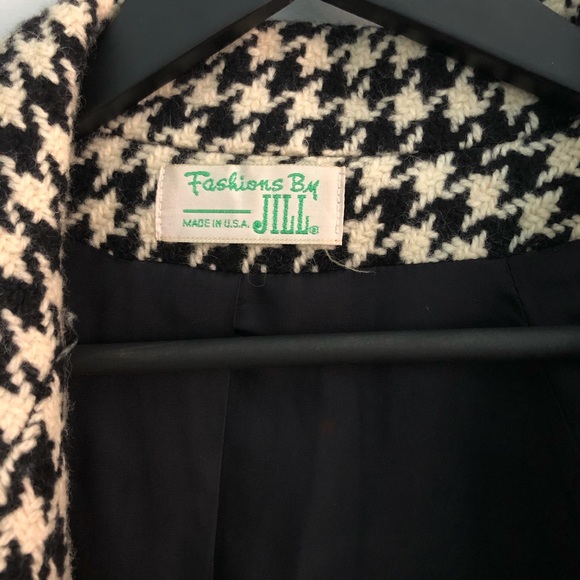 Vintage 90s Houndstooth Peacoat - Picture 4 of 6